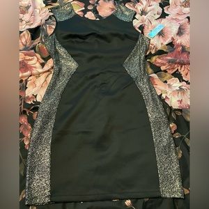BCX Black Metallic Sleeveless Dress - Never Worn Size:15